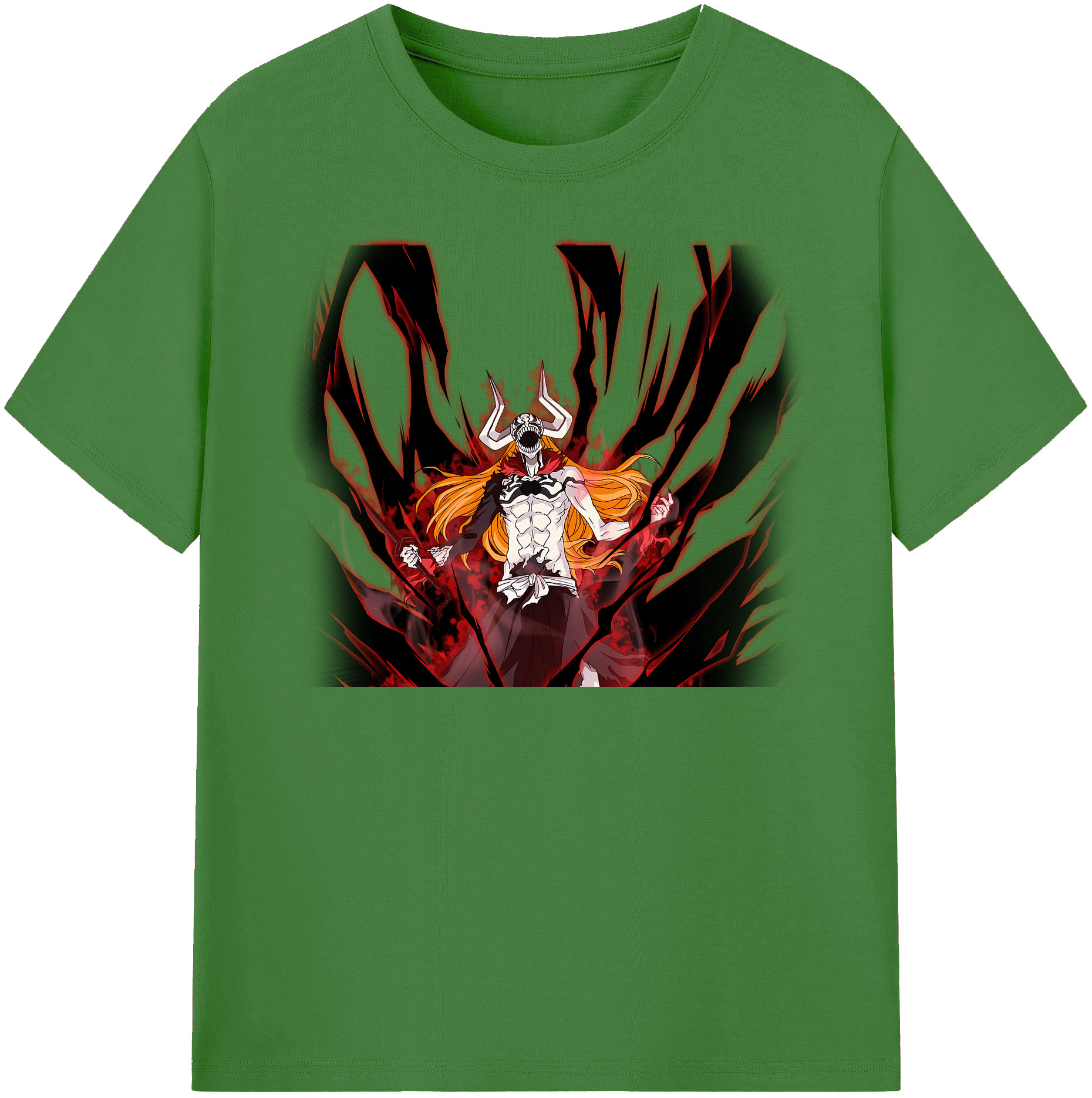 （画像用） ブリーチ 黒崎一護（くろさき いちご）BLEACH Kurosaki Ichigo レディースカジュアルプリントTシャツ（綿100％）